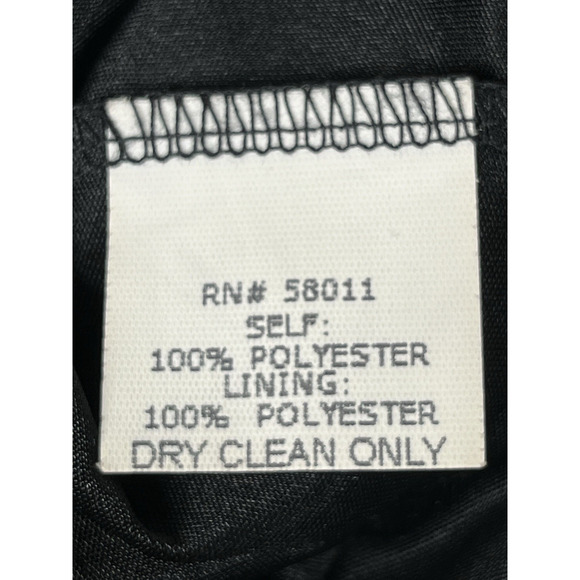 Vintage David Meister Cocktail Dress 8 Black Halter Sheath Ruffle Evening USA - Picture 9 of 10